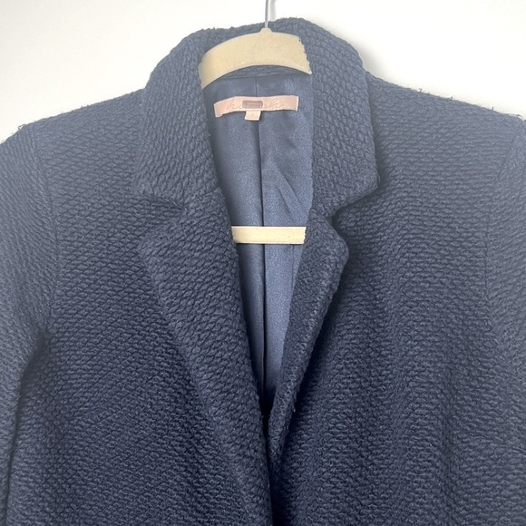 Anthropologie HUTCH Navy Elaina One Button Textured Mid Length Coat Size Large - Picture 4 of 16